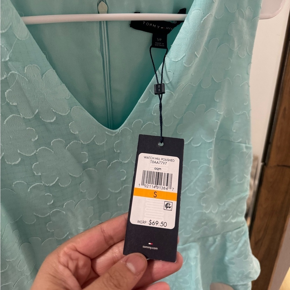 BNWT Tommy Hilfiger Aqua Pendulum Blouse - Picture 3 of 3